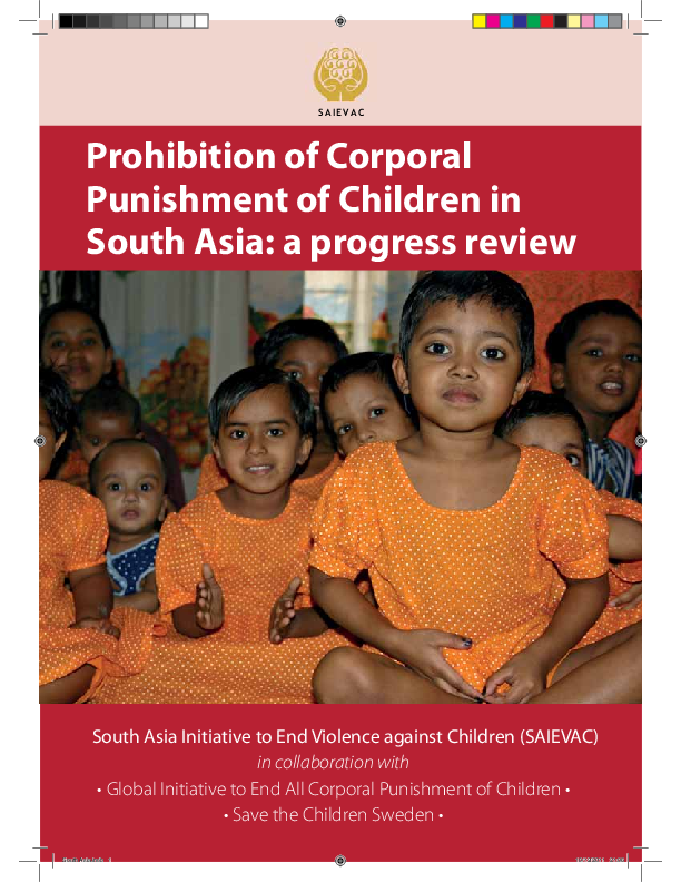 Prohibition Of Corporal Punishment Of Children In South Asia: A ...